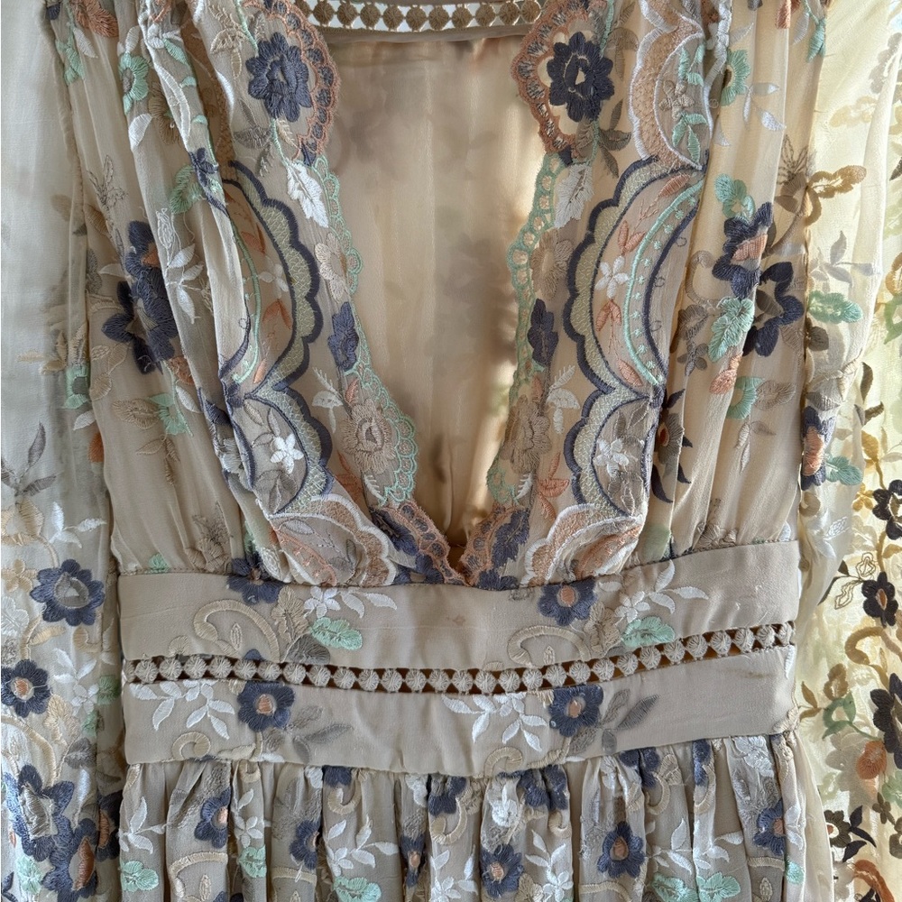 Zimmerman embroidered pastel dress. Gorgeous dress, sleeves are sheer